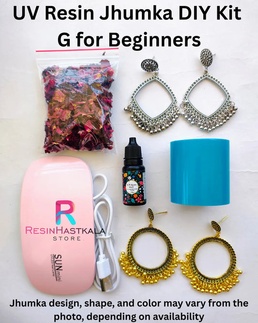 UV Resin Jhumka / Jewellery DIY Kit G for Beginners