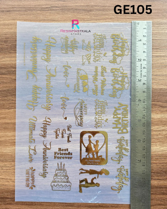Wedding Mix Golden Embossed Insert Sheet – A5 Size (GE105)