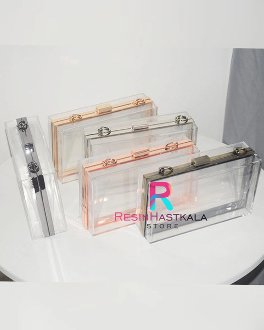 Rose Gold Acrylic Clutch Bag For Resin (Imported Quality)