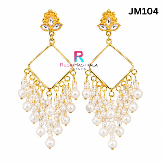 White Chandbali Earring Bezel / Jhumka Bezel (JM104)