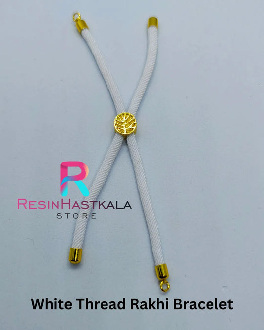 White Thread Rakhi Bracelet