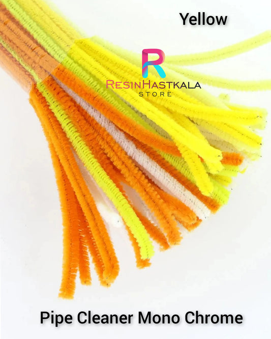 Yellow Pipe Cleaner Mono Chrome (100 Pcs/Pack)