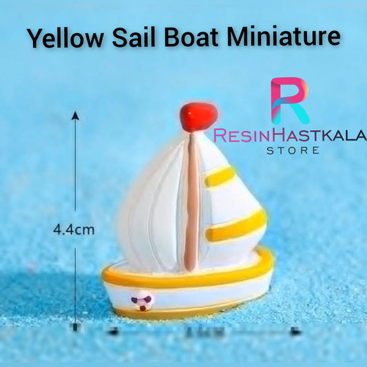 Yellow Sail Boat Miniature