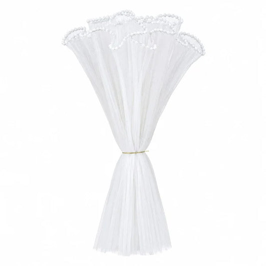 White Bouquet Wrapping Net (2.25 Yards/Pack) for Flower Bouquets, Pipe Cleaner Flowers & Gift Wrapping