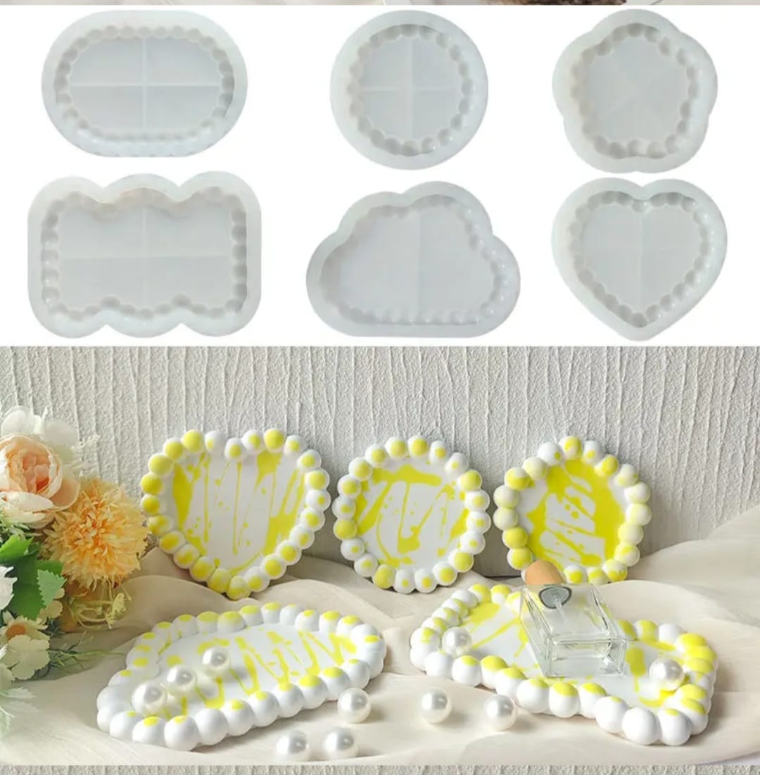 Round Tray Mould With  Bubble Border B