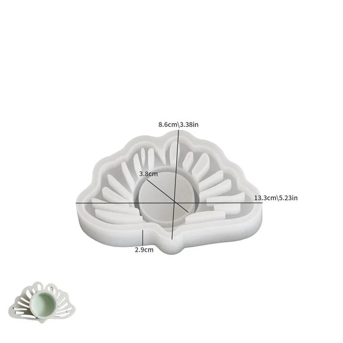 Fan-Shaped Tealight Candle Holder Mould for Resin & Concrete Art