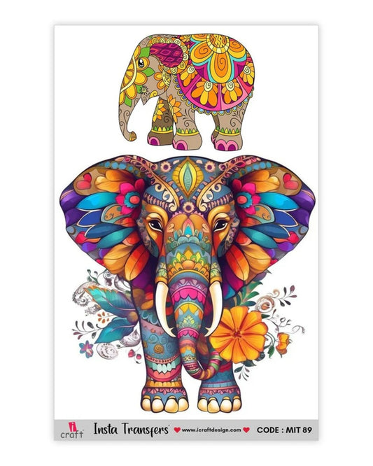 iCraft Water Transfer Sticker – Elephant Design (MIT89) (3.5" x 5")