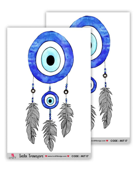 iCraft Water Transfer Sticker – Evil Eye Dream Catcher Design (MIT17) (3.5" x 5")