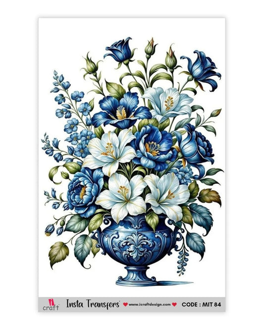 iCraft Water Transfer Sticker – Flower Design (MIT84) (3.5" x 5")